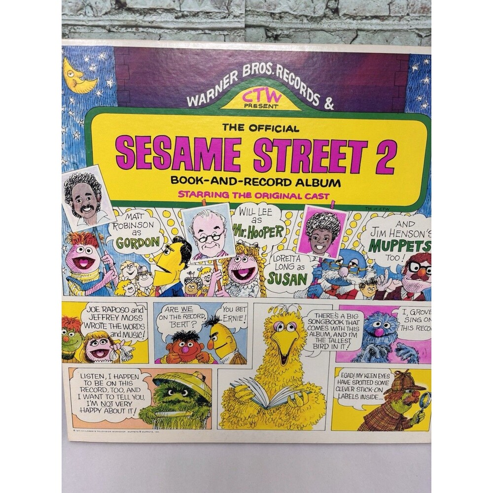 The Official Sesame Street 2 Book And Record Album Vintage 1971 Gatefold LP VG